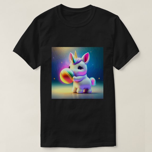 Unicorn T shirt Girls Kids Rainbow (Design framsida)