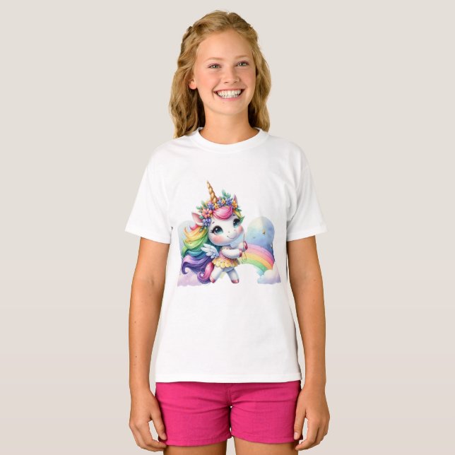 Unicorn T.Shirt T Shirt (Hel framsida)