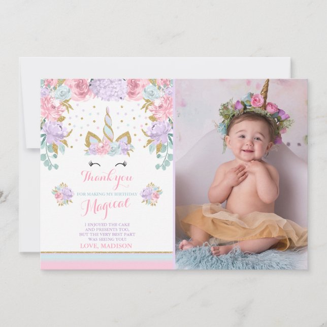 Unicorn Tack, Rosa Guld Magic Unicorn Tack Kort (Framsida)