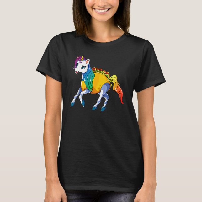 Unicorn Taco-Superskojet för Cinco De Mayo Helgdag T Shirt (Framsida)