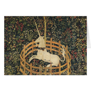 Unicorn Tapestries Captivity Medieval Tapestry Hälsningskort