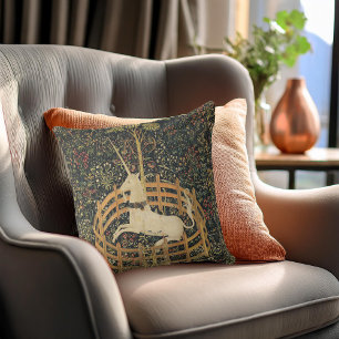 Unicorn Tapestries Captivity Medieval Tapestry Kudde