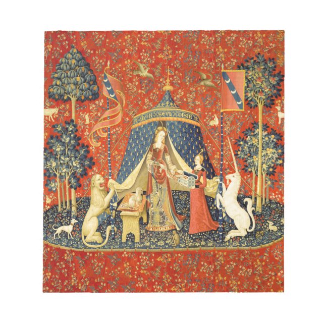 Unicorn Tapestries Dam Legend Medieval Anteckningsblock (Framsida)