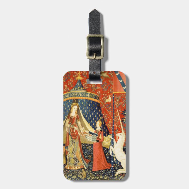 Unicorn Tapestries Dam Legend Medieval Bagagebricka (Vertikal Framsida)