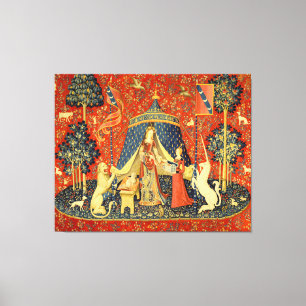 Unicorn Tapestries Dam Legend Medieval Canvastryck