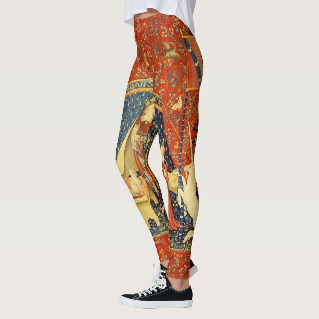 Unicorn Tapestries Dam Legend Medieval Leggings (Vänster)