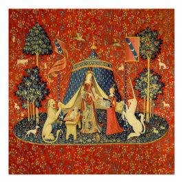 Unicorn Tapestries Dam Legend Medieval Perfect Poster