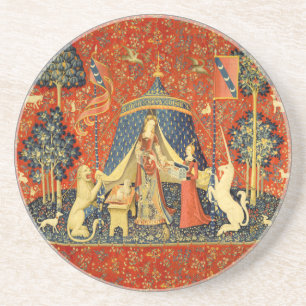Unicorn Tapestries Dam Legend Medieval Underlägg Sandsten