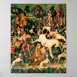 Unicorn Tapestries försvarar Hunt Poster