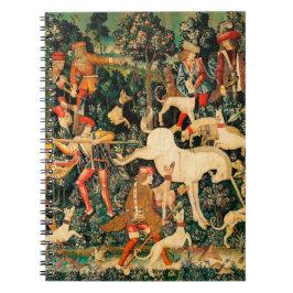 Unicorn Tapestries försvarar Medieval Myth Legend Anteckningsbok