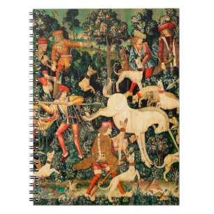 Unicorn Tapestries försvarar Medieval Myth Legend Anteckningsbok