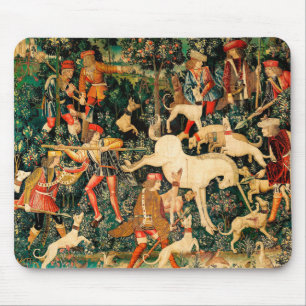 Unicorn Tapestries försvarar Medieval Myth Legend Musmatta