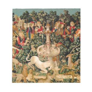 Unicorn Tapestries hittade Legend Myth Medieval Ar Anteckningsblock