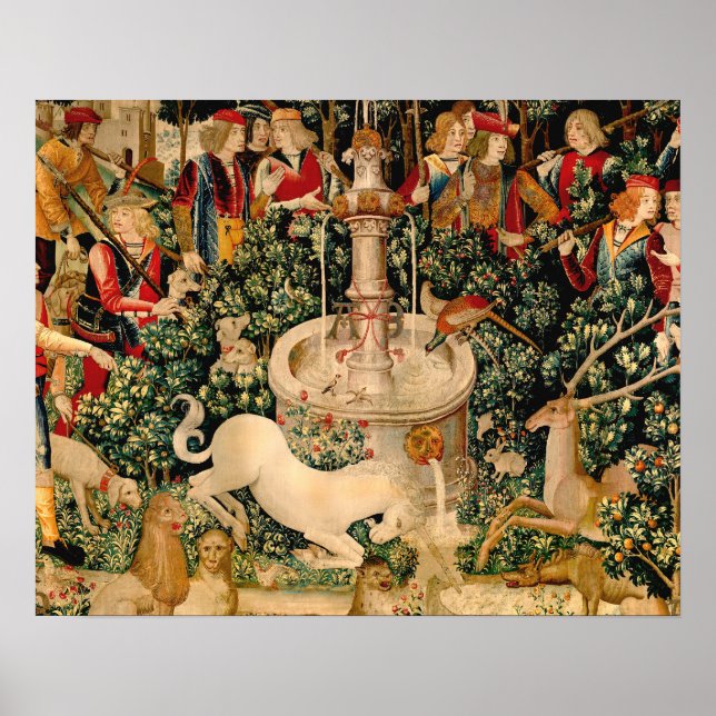 Unicorn Tapestries hittade Legend Myth Medieval Ar Poster (Framsidan)