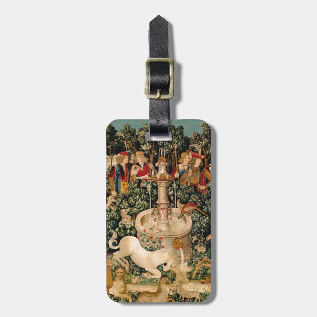 Unicorn Tapestries hittade Legend Mythical Bagagebricka (Vertikal Framsida)