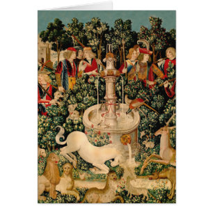 Unicorn Tapestries hittade Legend Mythical Hälsningskort