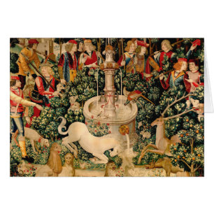 Unicorn Tapestries hittade Legend Mythical Hälsningskort