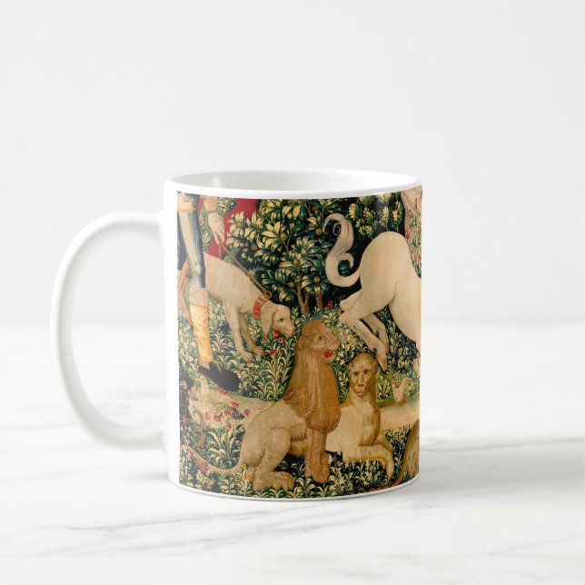 Unicorn Tapestries hittade Legend Mythical Kaffemugg (Vänster)
