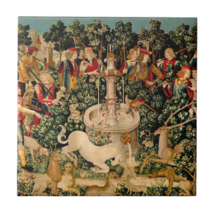 Unicorn Tapestries hittade Legend Mythical Kakelplatta