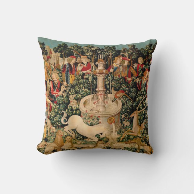Unicorn Tapestries hittade Legend Mythical Kudde (Framsida)