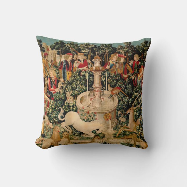 Unicorn Tapestries hittade Legend Mythical Kudde (Framsida)