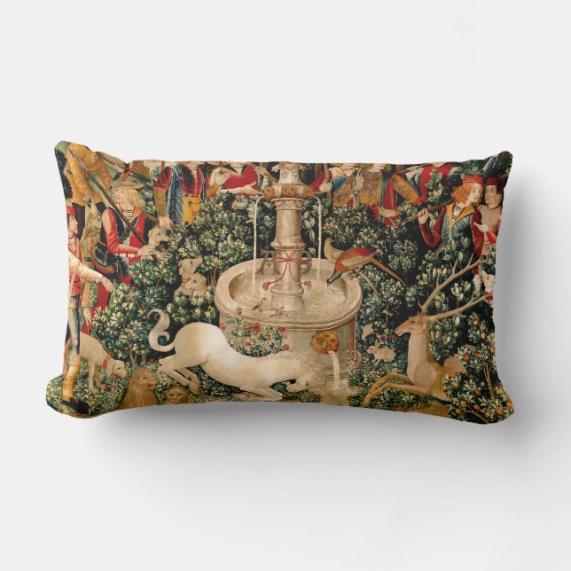 Unicorn Tapestries hittade Legend Mythical Lumbarkudde (Framsida)
