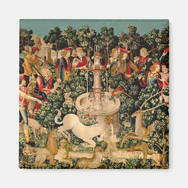 Unicorn Tapestries hittade Legend Mythical Magnet (Framsidan)