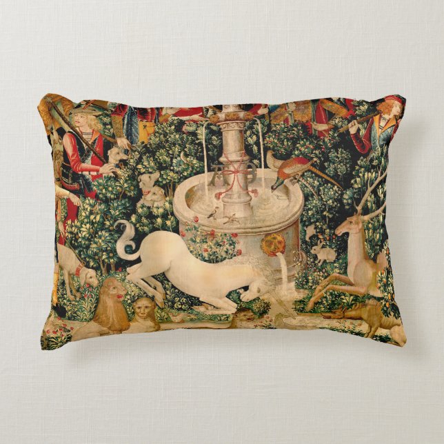 Unicorn Tapestries hittade Legend Mythical Prydnadskudde (Framsidan)
