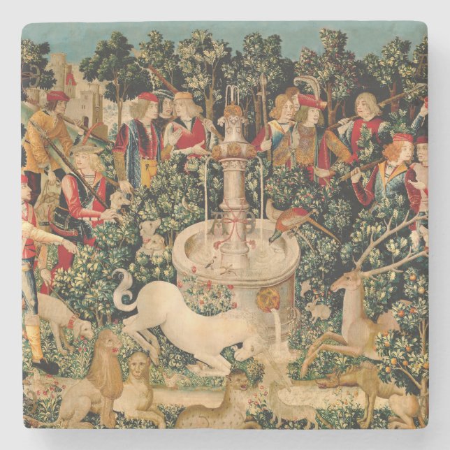 Unicorn Tapestries hittade Legend Mythical Stenunderlägg (Framsidan)