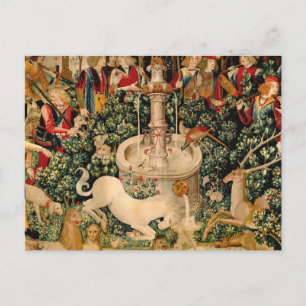 Unicorn Tapestries hittade Legend Mythical Vykort