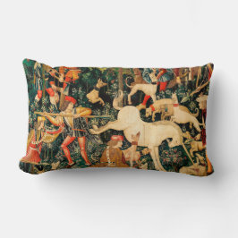 Unicorn Tapestries Medieval Classic försvarar Hunt Lumbarkudde