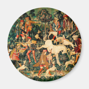 Unicorn Tapestries Medieval Classic försvarar Hunt Magnet