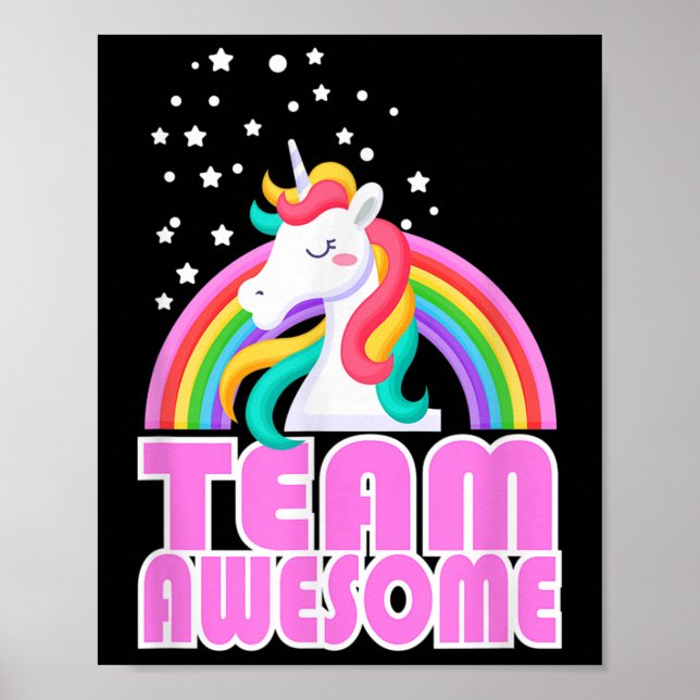 Unicorn Team Fantastisk Rainbow Jga Bröllop Bride  Poster (Framsidan)