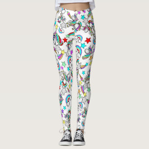 Unicorn Tecknad Dam Leggings
