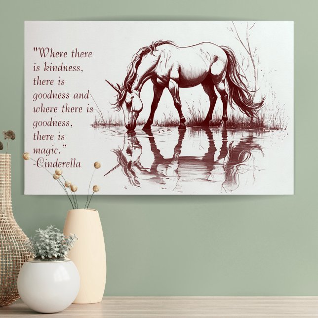 Unicorn Teckning Anpassningsbar Quote Inspirationa Poster (Skapare uppladdad)