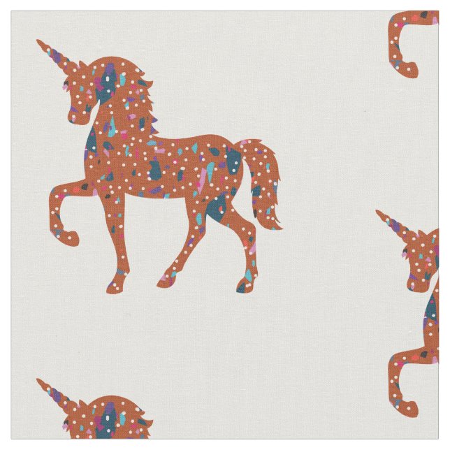 Unicorn Terrazzo Delar Tyg (Närbild)