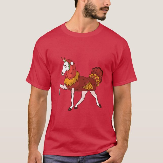 Unicorn-Thanksgiving T Shirt (Framsida)