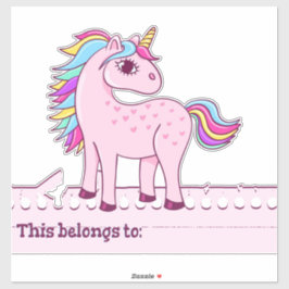 Unicorn this Tillhör to - Back to school Klistermärken