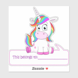 Unicorn this Tillhör to - Back to school Klistermärken