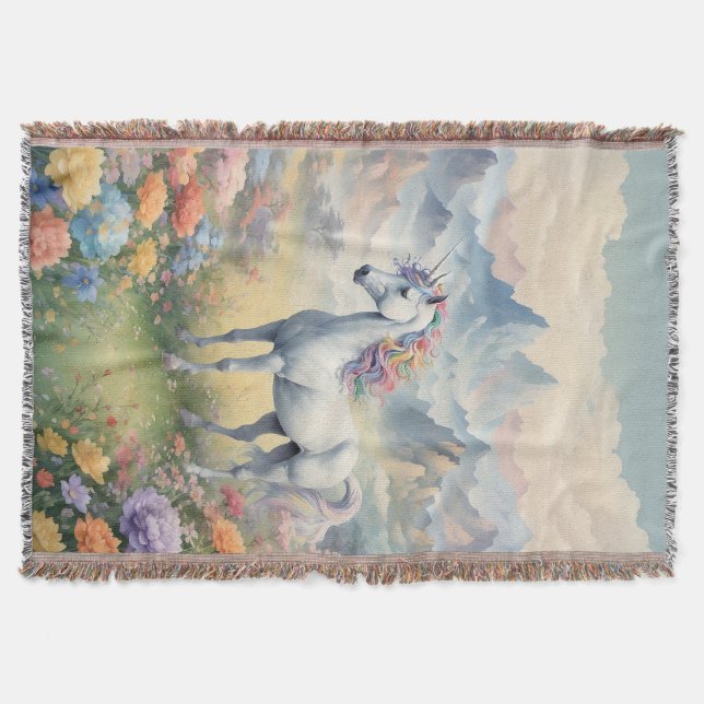 Unicorn Throw Blanket Filt (Framsidan)