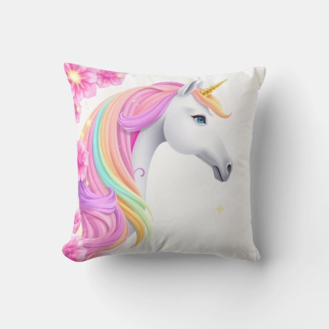 Unicorn Throw pillow Kudde (Framsida)