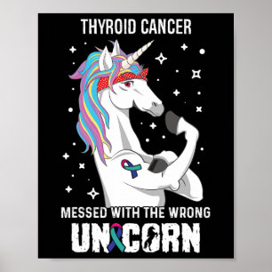 Unicorn - Thyroid Cancer Awareness Supporter Ribbo Poster