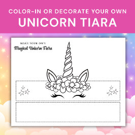 Unicorn Tiara Födelsedagsfest Craft