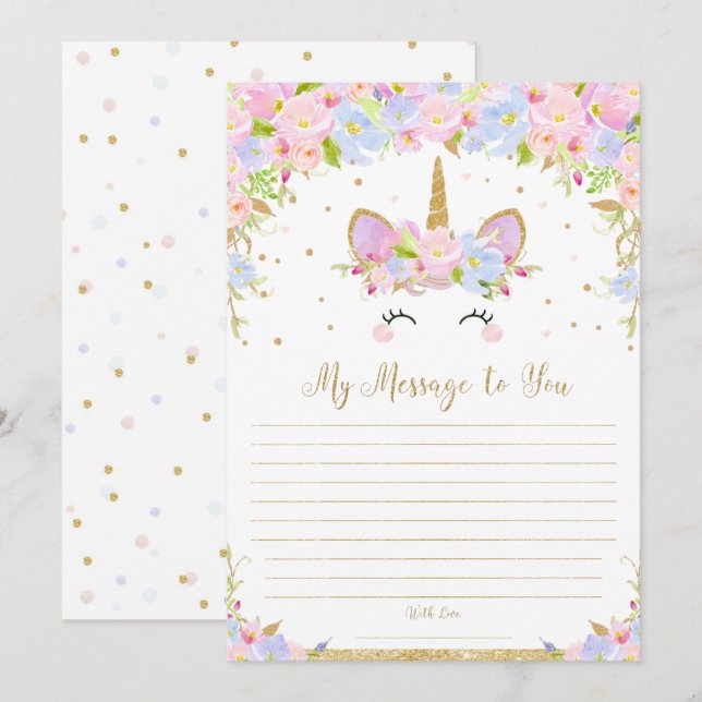 Unicorn Time Capsule Message to You Blank Card Inbjudningar (Fram/baksida)