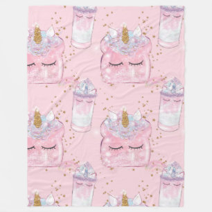 Unicorn Toast och Milkshake Fleecefilt