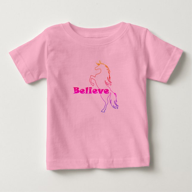 Unicorn Tro Design - Baby Bra Jersey T-Shirt (Framsida)