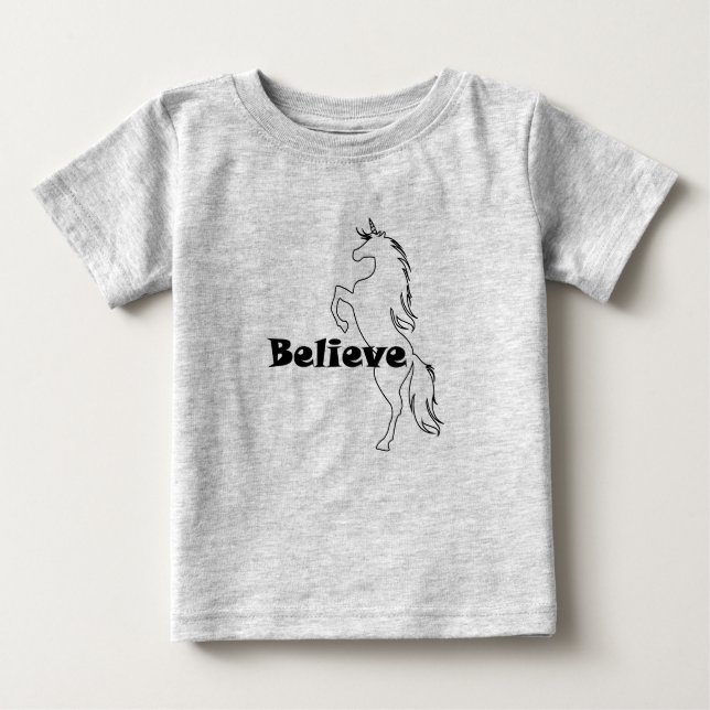 Unicorn Tro Design - Baby Bra Jersey T-Shirt (Framsida)