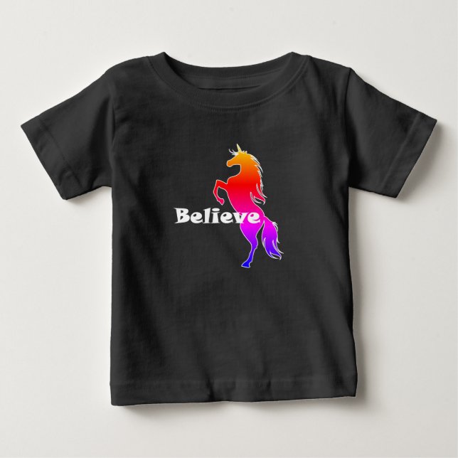 Unicorn Tro Design - Baby Bra Jersey T-Shirt (Framsida)