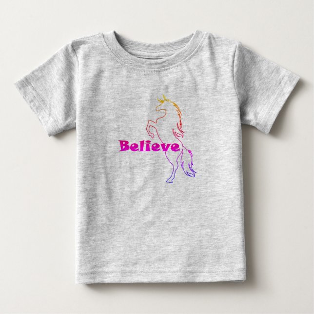 Unicorn Tro Design - Baby Bra Jersey T-Shirt (Framsida)