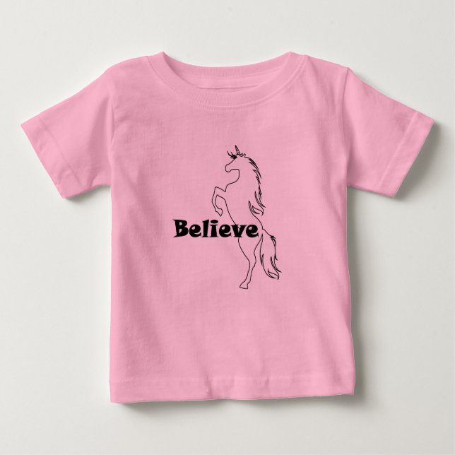 Unicorn Tro Design - Baby Bra Jersey T-Shirt (Framsida)